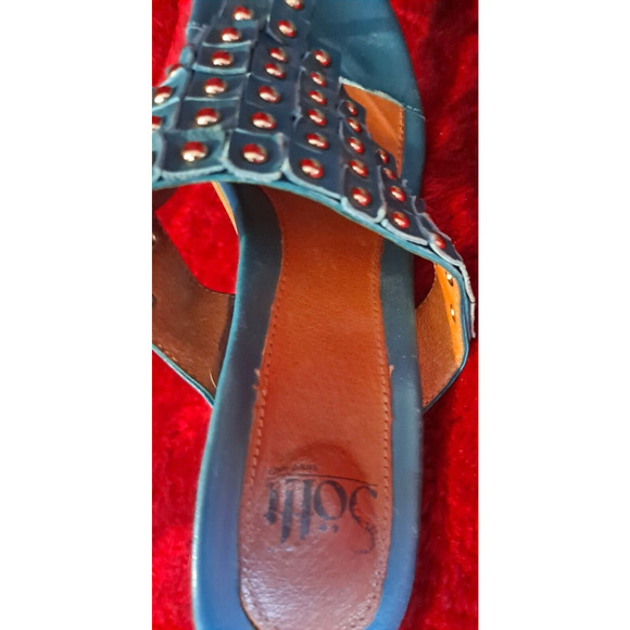 Söfft Clogs Wedges Sexy Gold Studded Pumps High Heels Women's Shoes Sz 7.5M - Picture 12 of 13